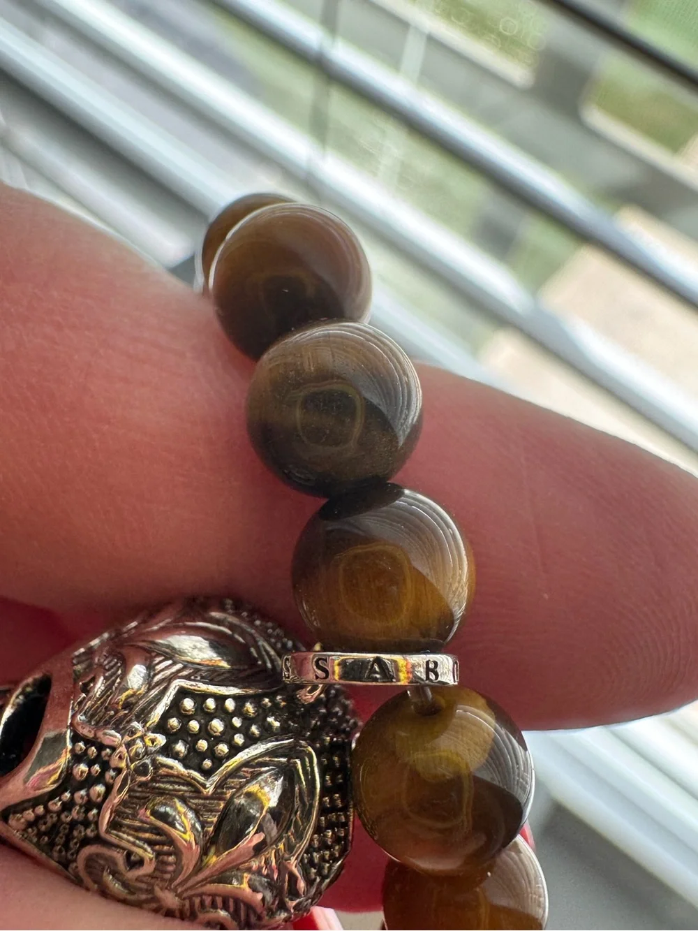 Thomas Sabo KE1639-826-2-L60 Rebel at Heart Tiger’s Eye Maori Skull Necklace